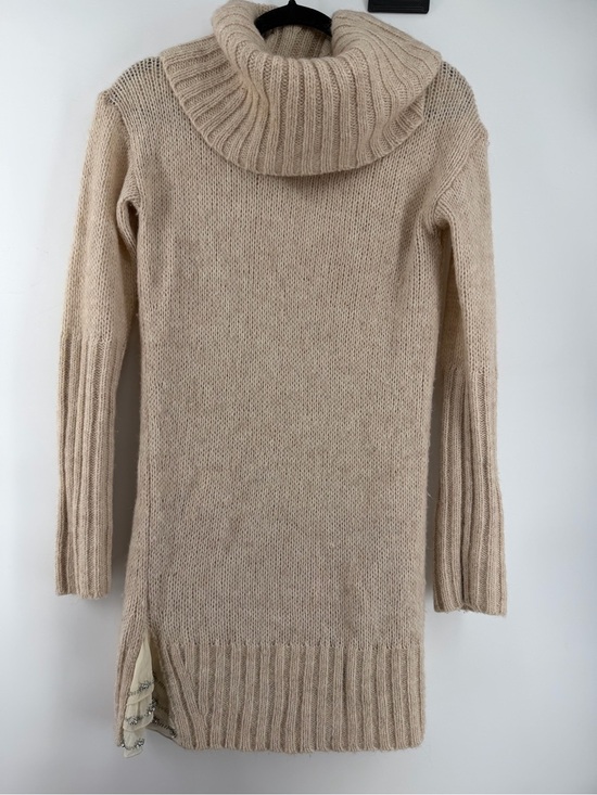 Juicy Couture Dresses & Skirts - Juicy Couture Y2K Cream Alpaca Wool Blend Cowl Neck Tunic Sweater Embellished S